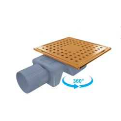 Κανάλι Ντουζιέρας Σιφών Duscheline Regal-S Style 10x10 cm με Έξοδο 40Φ Χρυσό